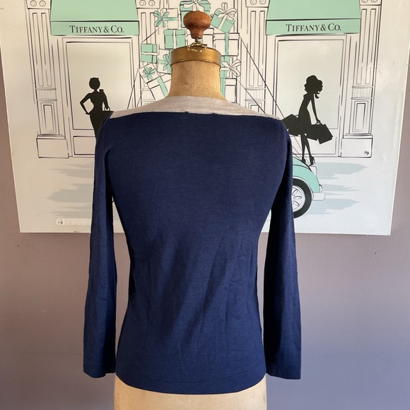 Prada Wool Blend Navy Boat Neckline Knit Sweater , size Small - Picture 7 of 14